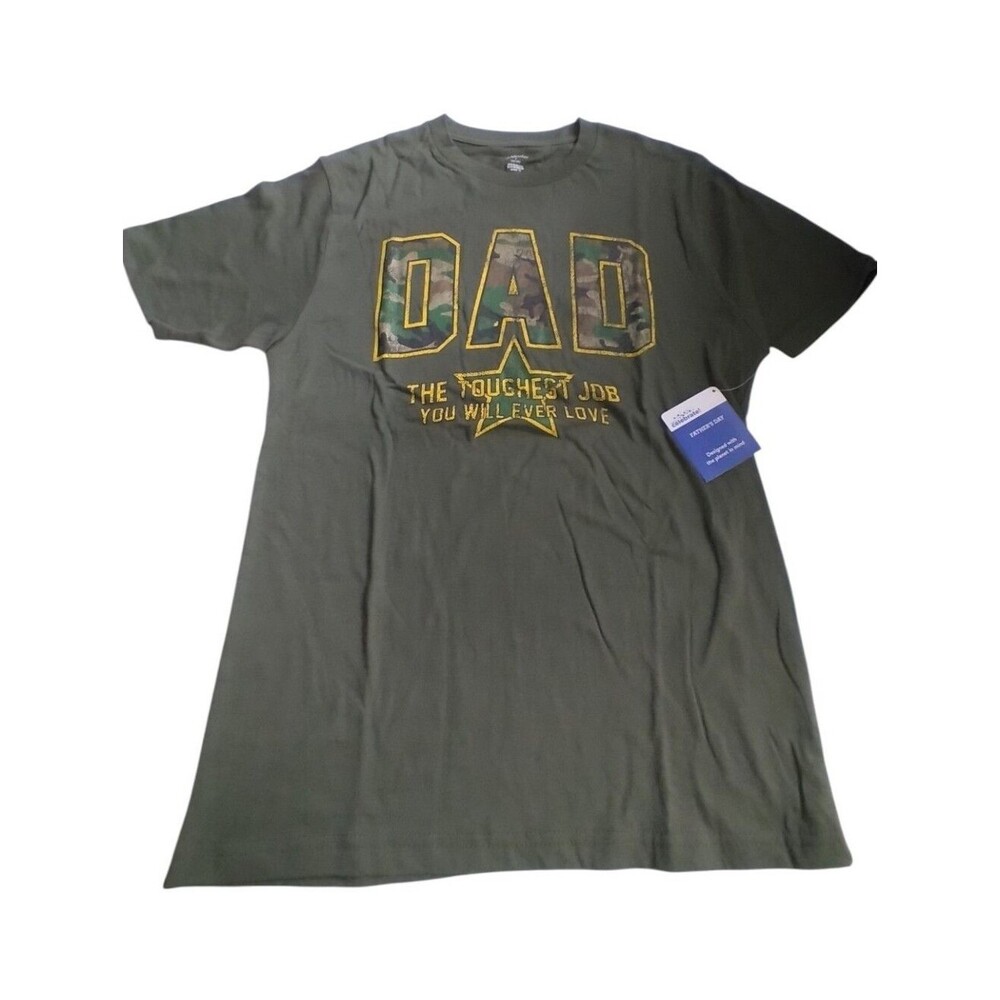 Way To Celebrate Dad Graphic Crewneck T-Shirt - Olive New Size S
